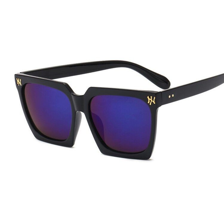 Black BlueSquare Fashion Luxury Letter Sunglasses Female Brand Designer Sun Glasses Women Vintage UV400 Outdoor Oculos De Sol