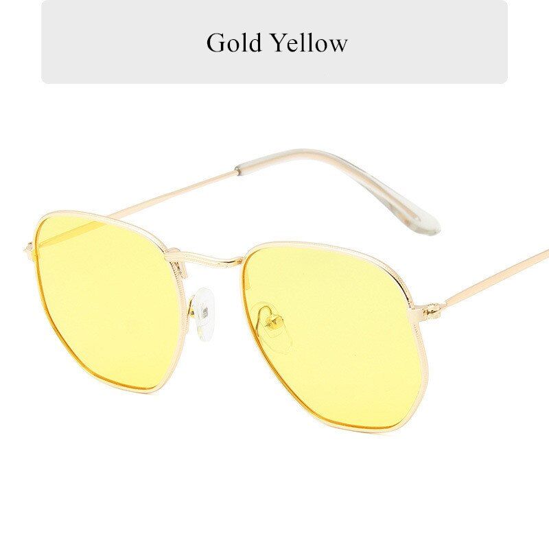 YellowXojoX 2020 Polygonal Sunglasses Women Glasses Lady Luxury Retro Metal Sun Glasses Vintage Mirror Oculos De Sol Feminino UV400