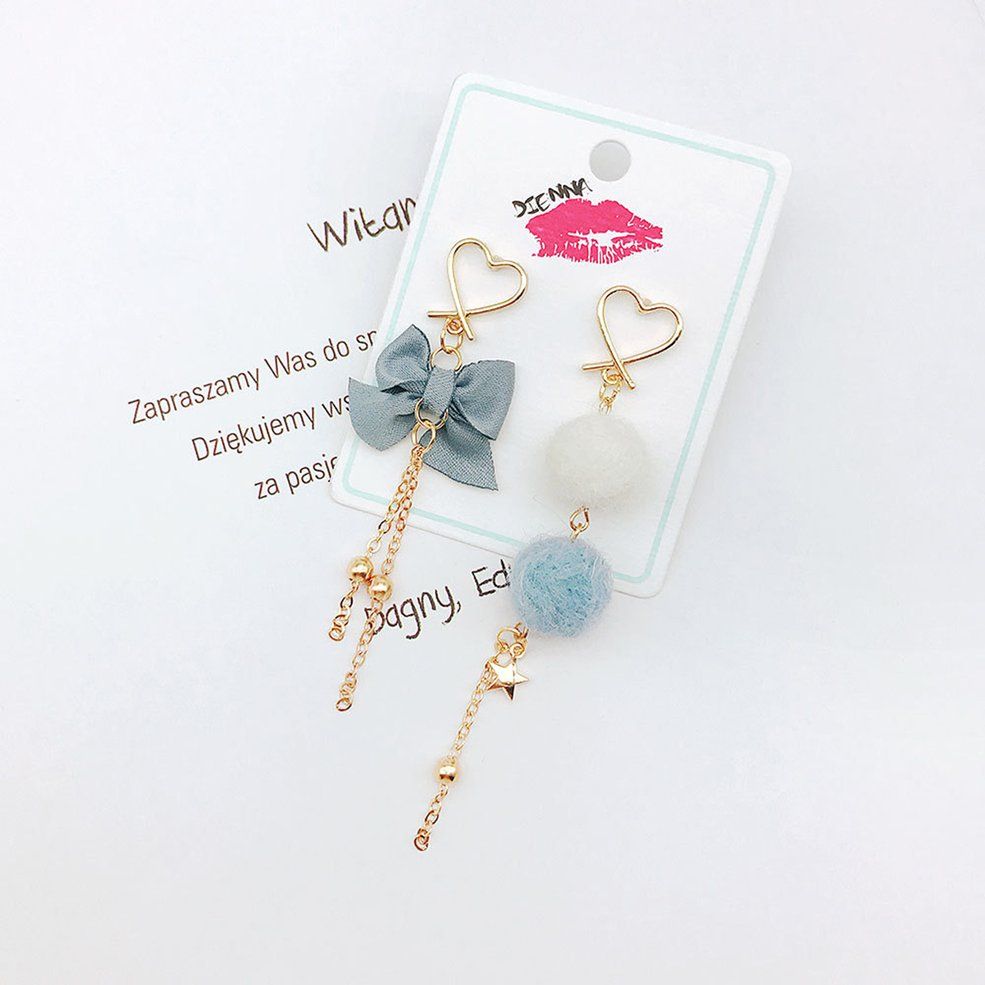 Bowknot Ball Design Women Long Earrings Elegant Gorgeous Female Earrings