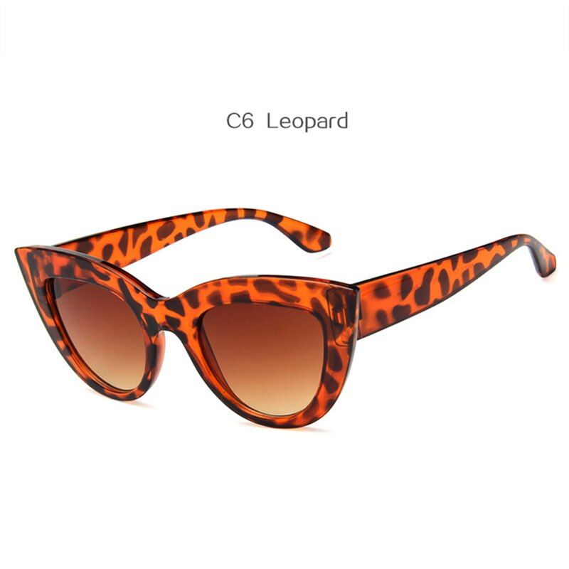 leopard as pictureNYWOOH Women Cat Eye Sunglasses Luxury Brand Designer Vintage Mirror Sun Glasses Female Eyewear Shades for Ladies