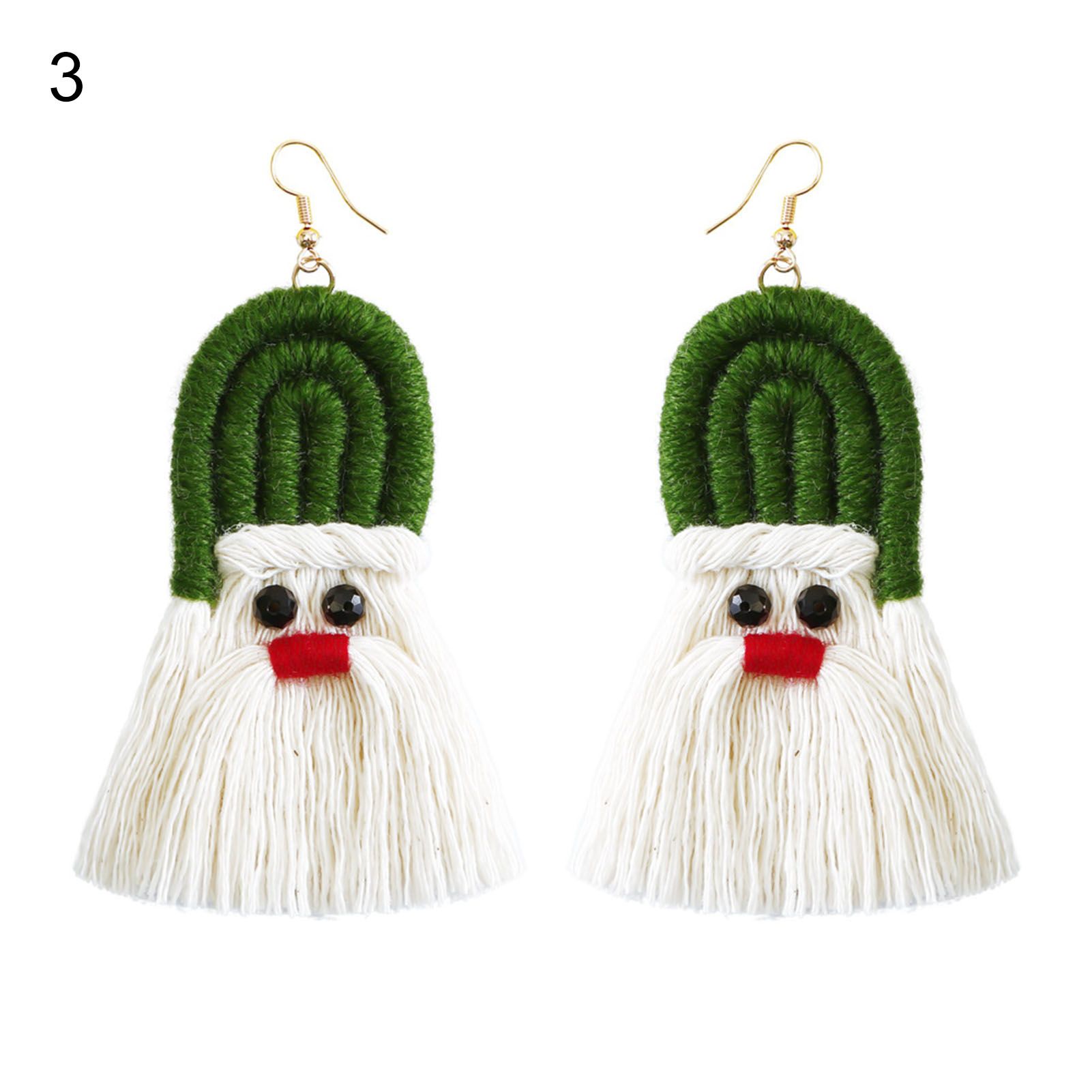 Dangle Earrings Hand Knitted Bohemia Santa Claus Drop Earrings