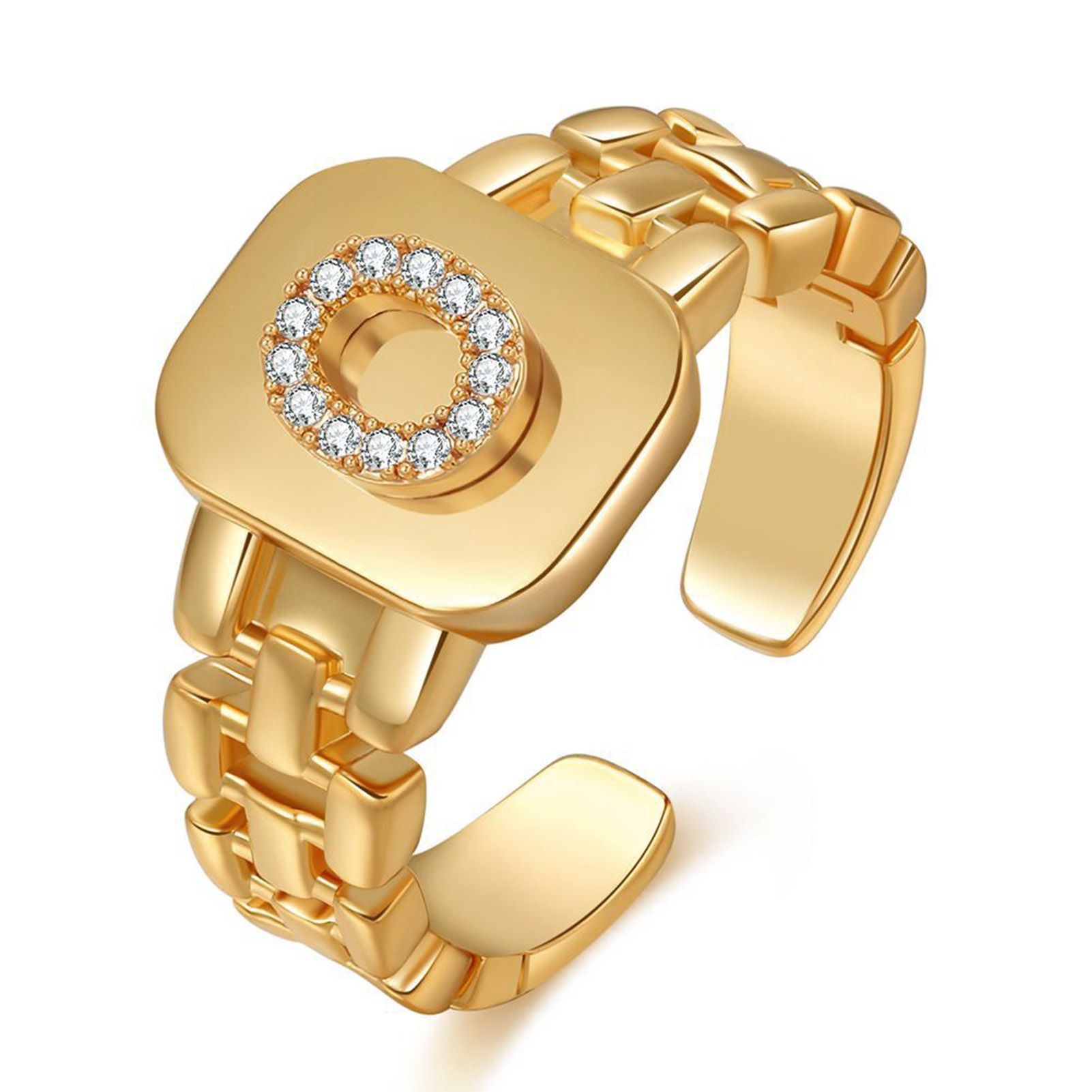 Finger Ring Polishing Name Initials Shining Punk Women Men Ring