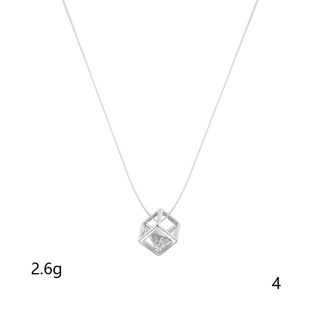 Simple Transparent Fishing Line Zircon Necklace Clavicle Chain Women Jewelry Gift