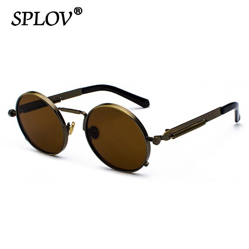 New Punk Sunglasses Men Women Retro Round Steam Brand Designer Small Circle Sun Glasses Vintage Metal Frame Driving Eyewear