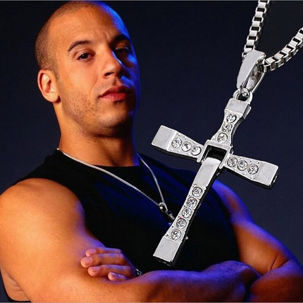Punk Cross Man Pendant Necklaces Stainless Steel The Fast and The Men Necklace Christian Jewelry Male Gift