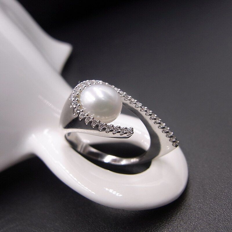 Sinya 925 sterling silver Ring with high luter Natural pearl Fine Jewelry wedding brand Engagement ring for women lover