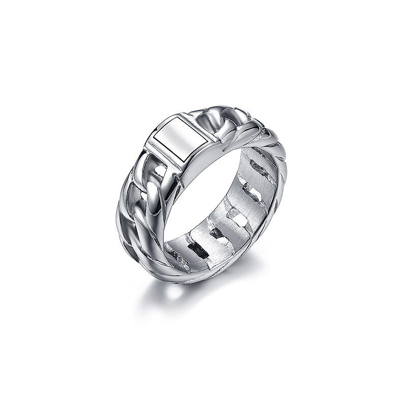 Buddha Chain Ring For Women Gold Silver Color Stainless Steel Biker Men Charm Wedding Band Jewelry Bicycle Rings Jewelry VR109
