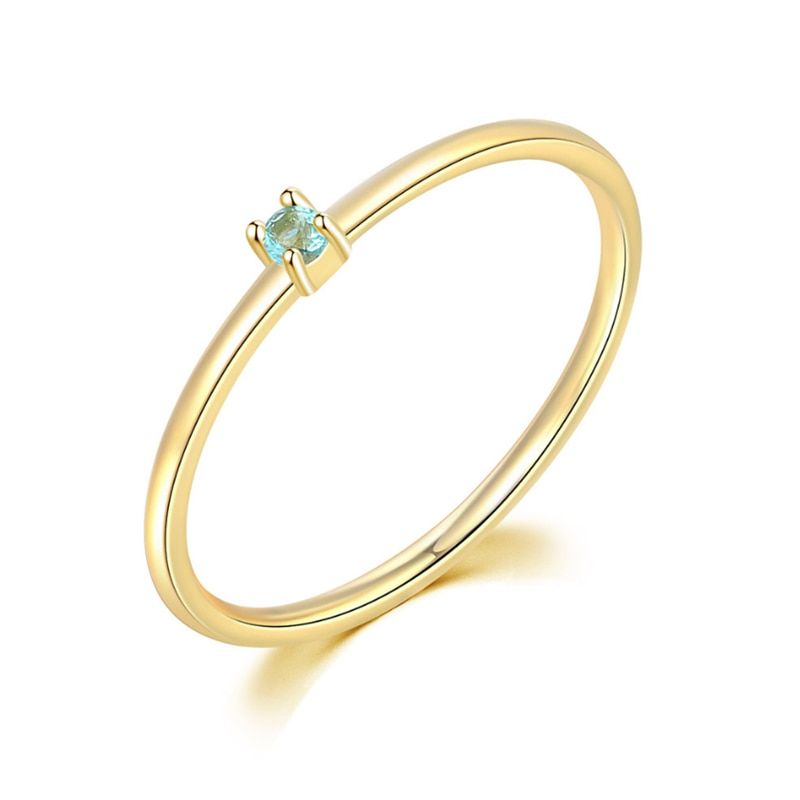 Ailodo Minimalist Cubic Zirconia Rings For Women Girls Simple Fashion Party Wedding Female Finger Rings Copper CZ Jewelry Gift