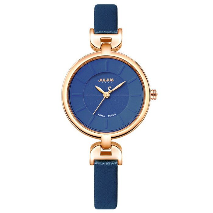 Julius Women Watches Blue Thin Leather Strap Female Bracelet Watches Ladies Quartz Wrist watch Elegant Girl Clock Montre Femme