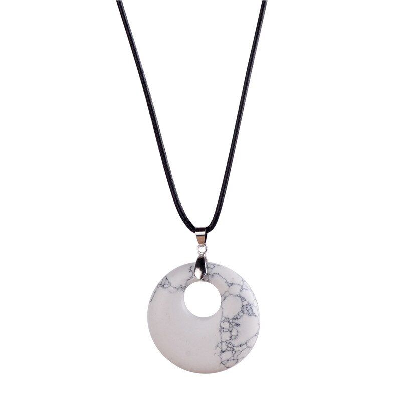 SEVENSTONE Reiki Chakra Angel Necklace Pendant Diffuser Crystal Pendants for Woman Natural Stone Stainless Steel Charm Jewelry