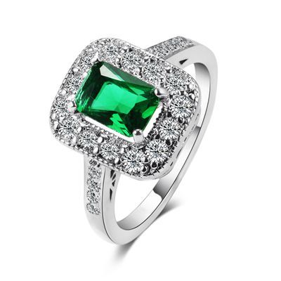New Style Emerald Ring 925 Sterling Silver Jewelry Ring For Women Birthday Anniversary Party Gift Size 6,7,8,9,10 Wholesale
