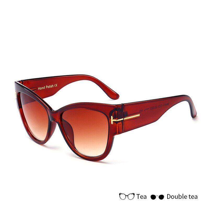 EFashion Cat Eye Women Sunglasses Brand Designer Female glasses Gradient Lens Sun Glasses Big Frame