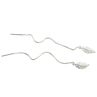Fashion Leaf Shape Long Chain Dangle Simple Linear Earrings Women Jewelry Gift