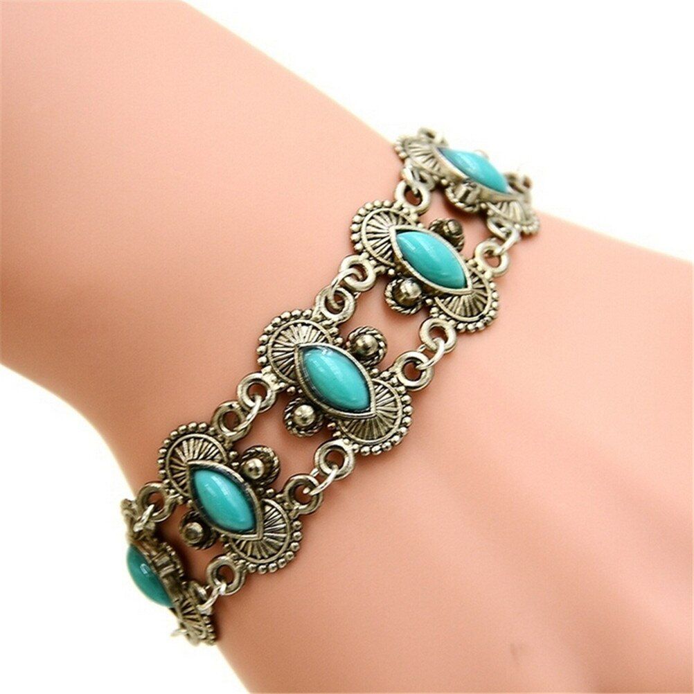 Vintage Ethnic Beads Charm Bracelets & Bangles Bohemian Natural Stone Bracelets For Women Pulseras Femme