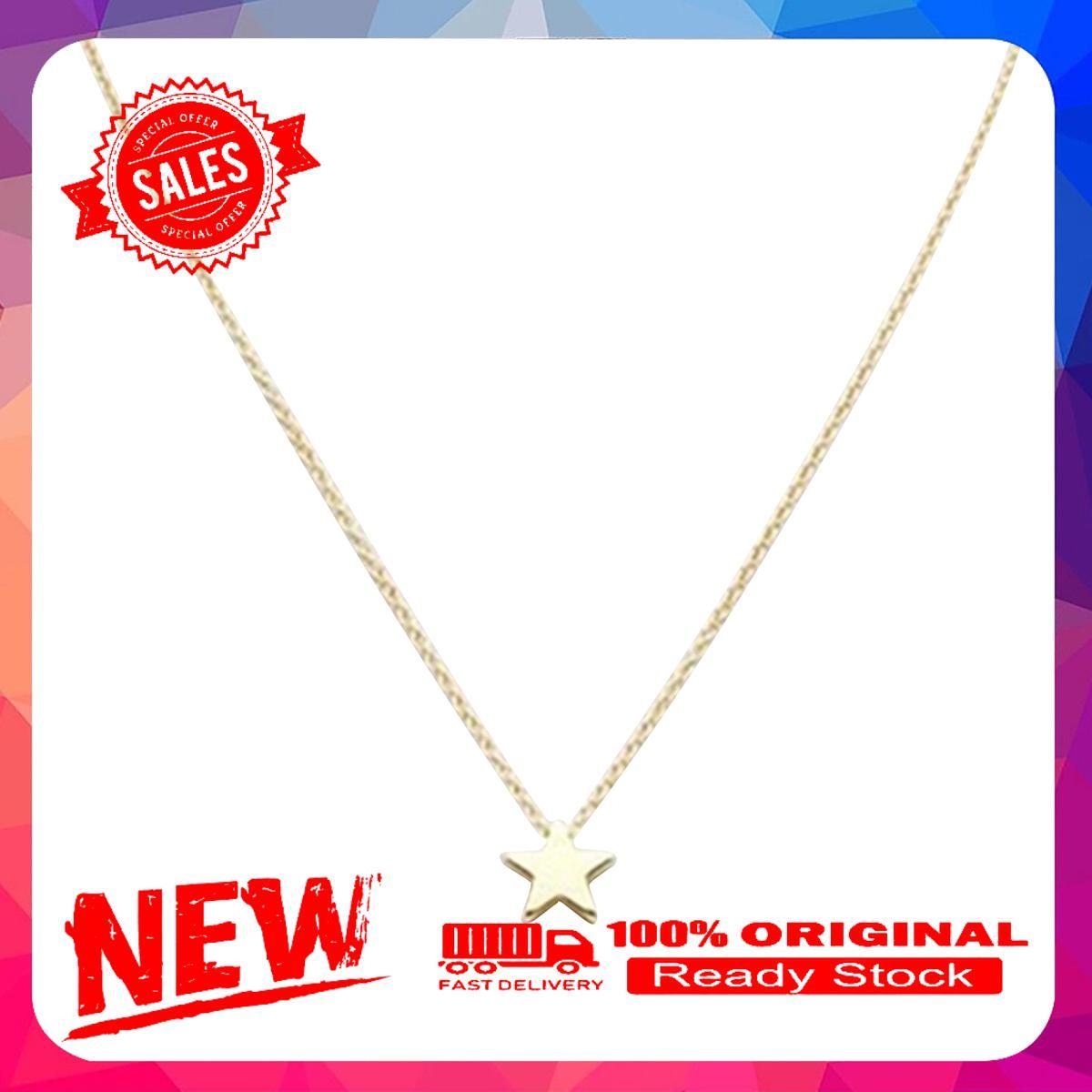 Necklace Simple Anti-rust Women Five Point Star Shape Clavicle Chain for Dating