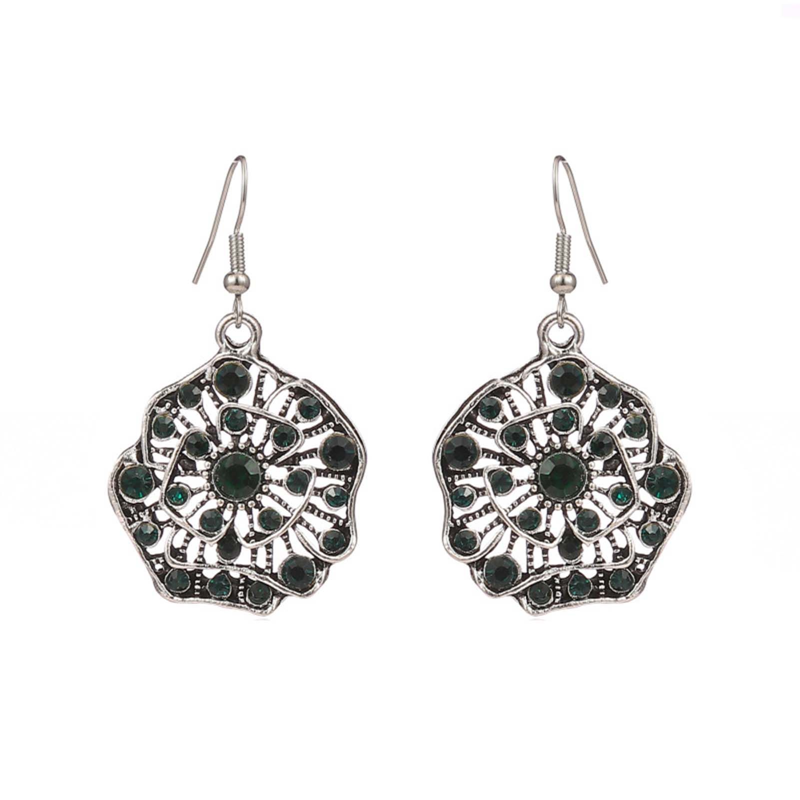 Retro Earrings Retro Shape Retro Style Rhinestone Earrings