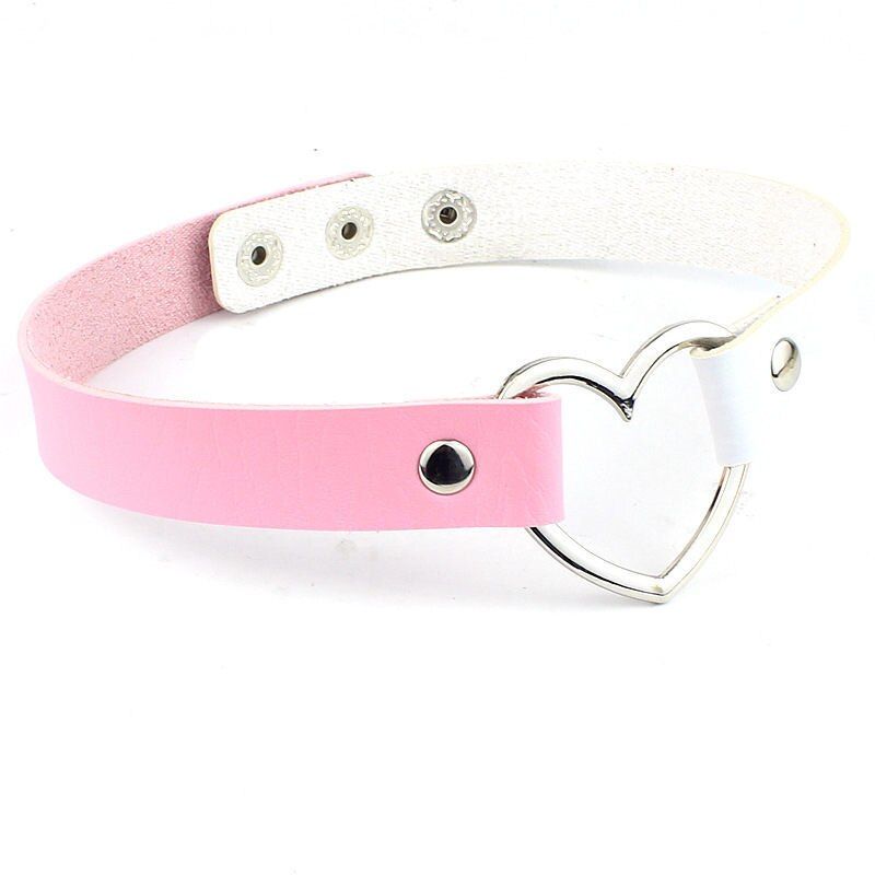 2020 Trendy Sexy Punk Gothic Leather Heart Studded Choker Necklace Neck Vintage Charm Round Collar Necklaces Women Jewelry Gift