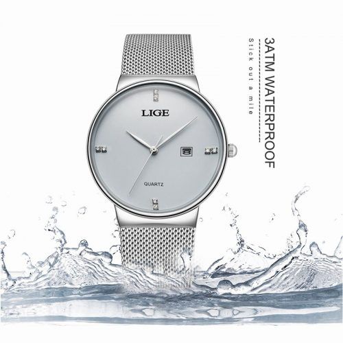 2021 Lige Ladies Watch Women Waterproof Rose Gold Steel Strap Women LG9801A  QUARTZ Watch