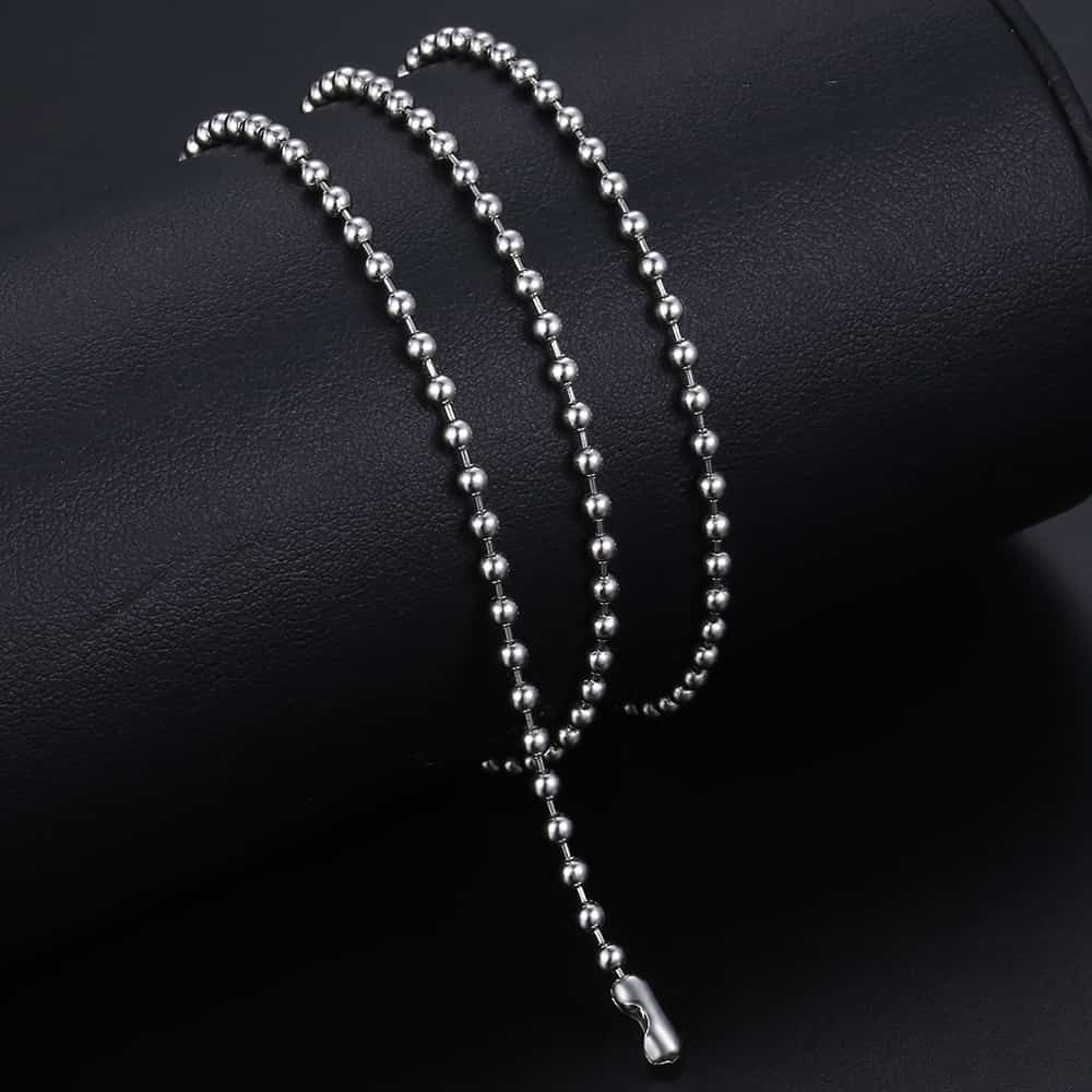 Davieslee Necklace for Men Stainless Steel Chain Snake Box Curb Silver Color Necklace Men's Fashion Jewelry 3mm 20inch KNN1A