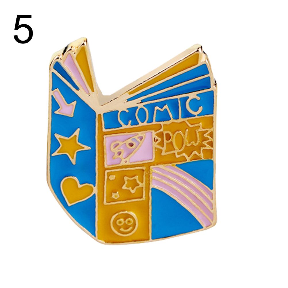 Cartoon Bookshop Book Enamel Brooch Pin Jacket Lapel Badge