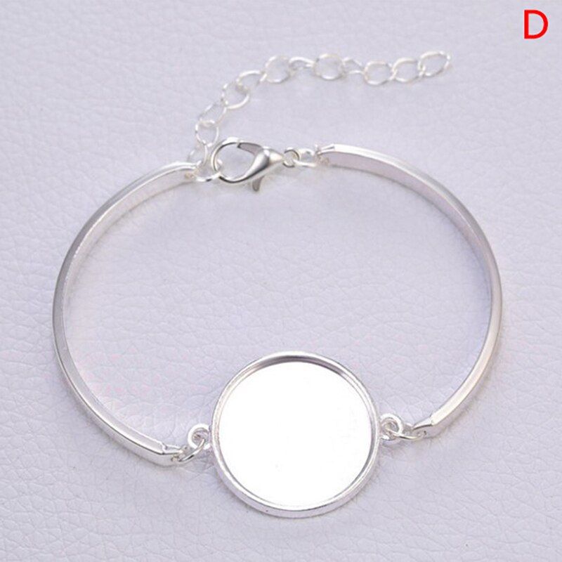 10pc Metal Cabochon Bracelet Fit 20mm Cameo Settings Bracelets Bezel Blanks
