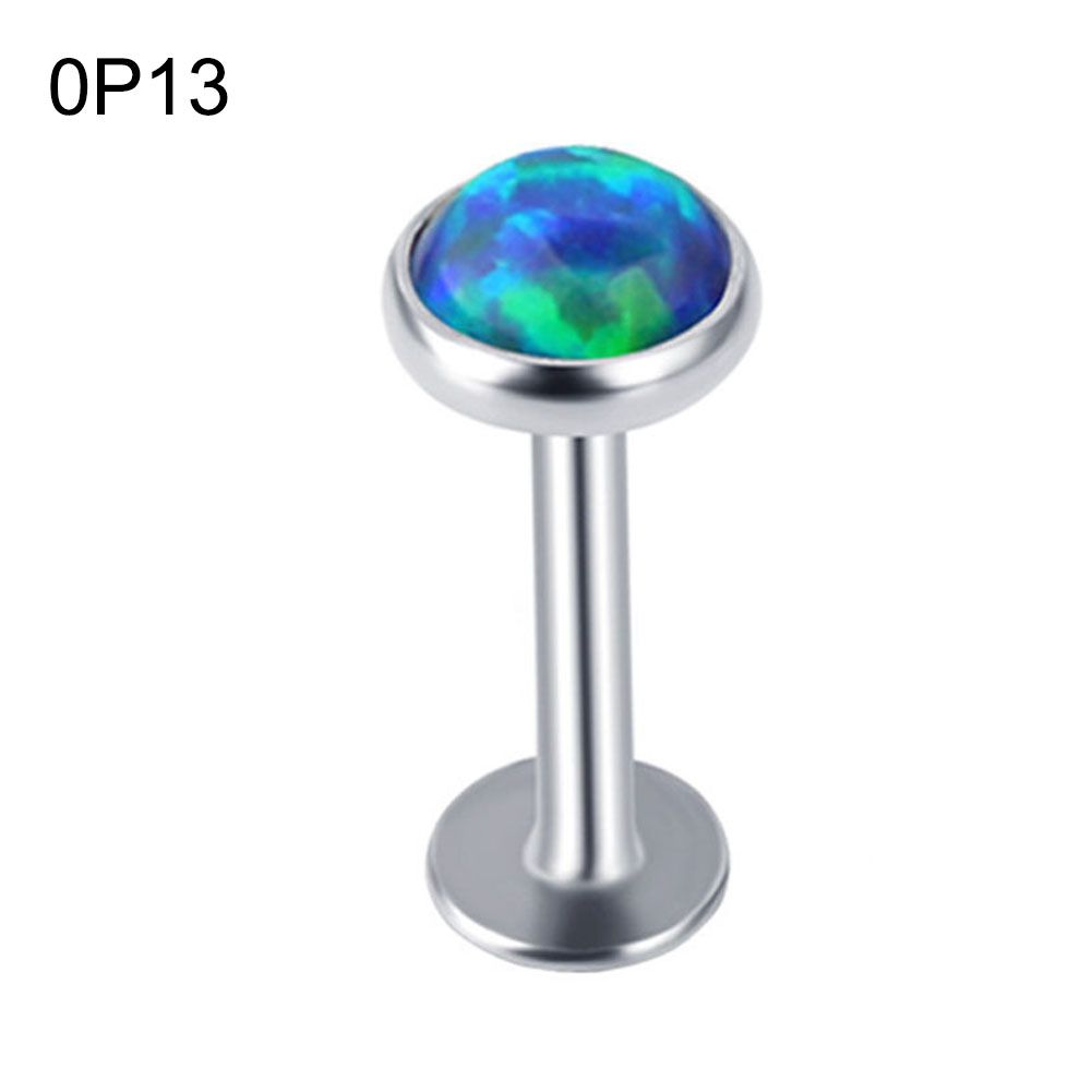 1Pc Men Women Faux Opal Labret Lip Ring Ear Stud Earring Body Piercing Jewelry