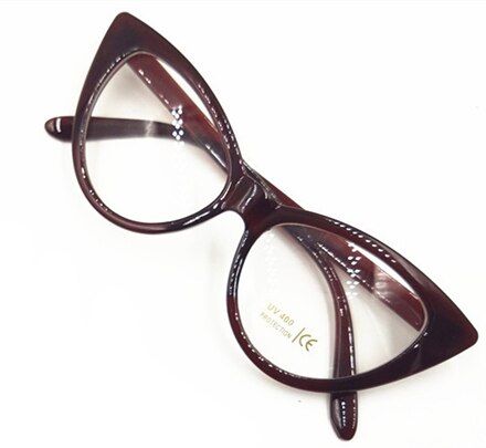 Brown ClearNew Fashion Cat Eye Sunglasses Women Brand Designer Vintage Sun Glasses Female Ladies Sunglass Oculos De Sol Feminino Eyewear