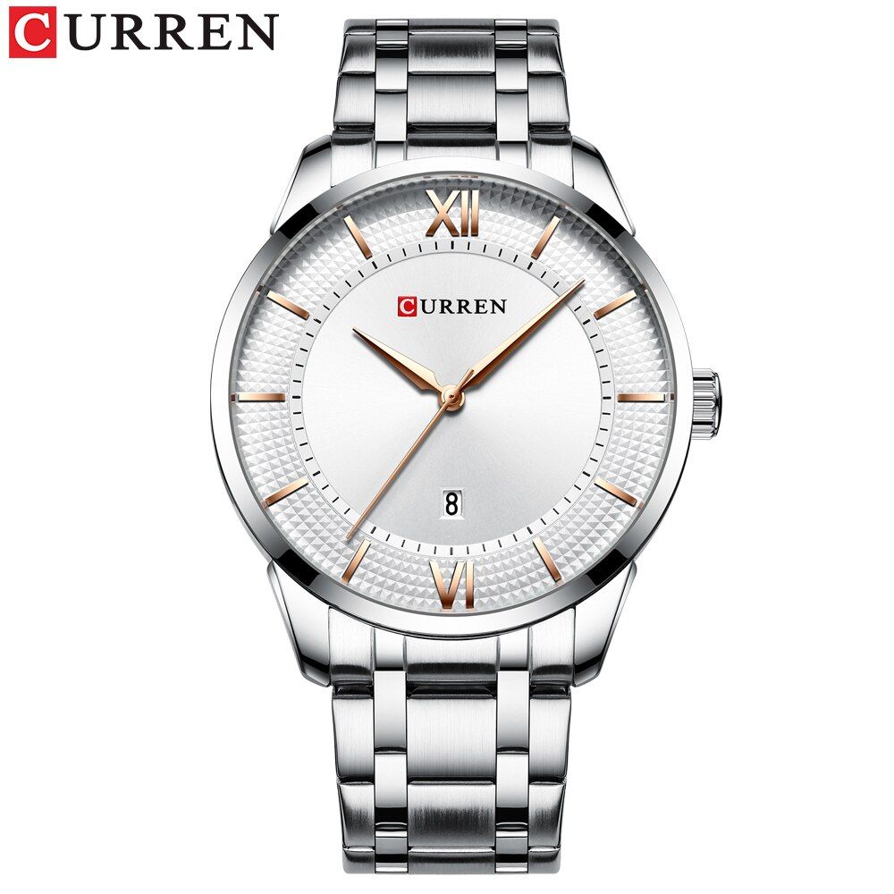 CURREN 8356 Men's Watches Top Brand Luxury Fashion Style Quartz Wrist Watch Auto Date Busines Stainless Steel Male Clock Hombre【With Box】