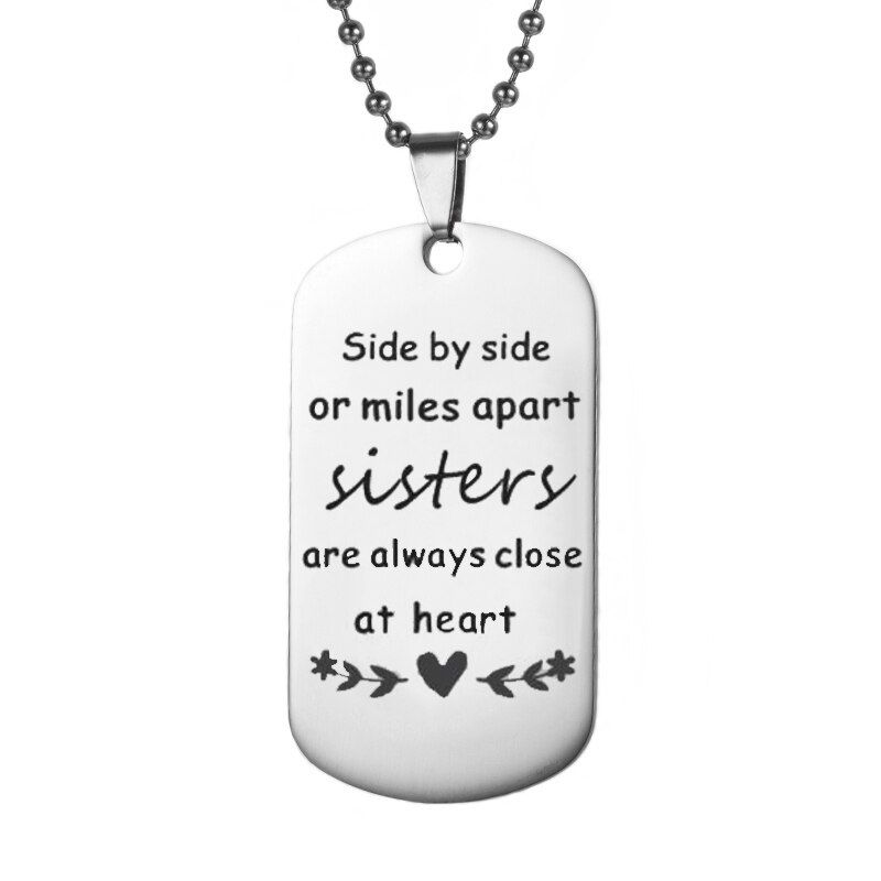 Stainless Steel Sister Necklaces Pendants Sister Pendant I love my Sister Pendant side by side Necklace Jewelry Gift