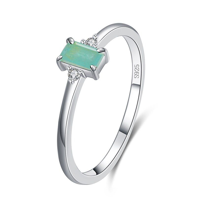 MODIAN Fashion 100% 925 Sterling Silver Tourmaline Finger Rings Classic Clear CZ Wedding Jewelry For Women Engagement Fine Gift
