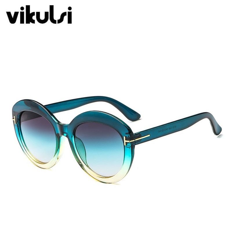 D707 C4 blue yellowNew 2019 Fashion Brand TOM Sunglasses Women Designer Vintage Round T Sun Glasses Female Eyewear Gradient Frame Shades Men Oculos