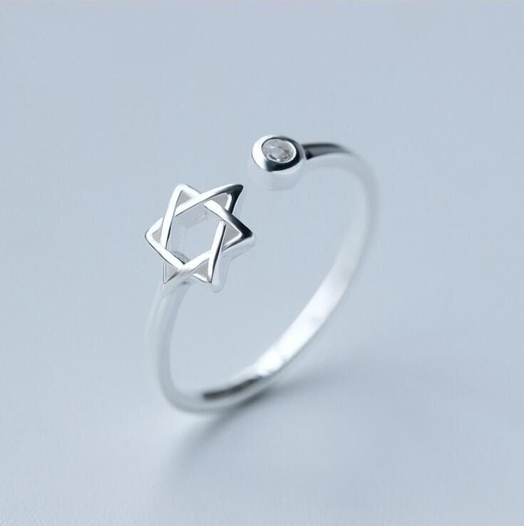 Shuangshuo Adjustable Geometric Jewelry Minimalist Wave Cuff Rings for Women Anel Arrow Mermaid Tail Finger Ring Femme Gifts