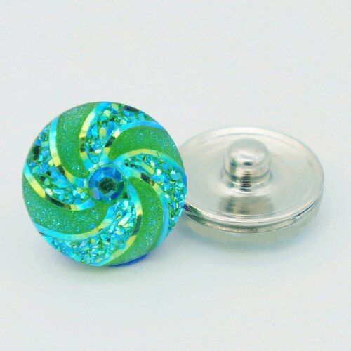 NS1003 Rotated Style Colorful 10pcs mixed 18MM Resin snaps buttons fit DIY 18mm snap bracelet jewelry wholesale