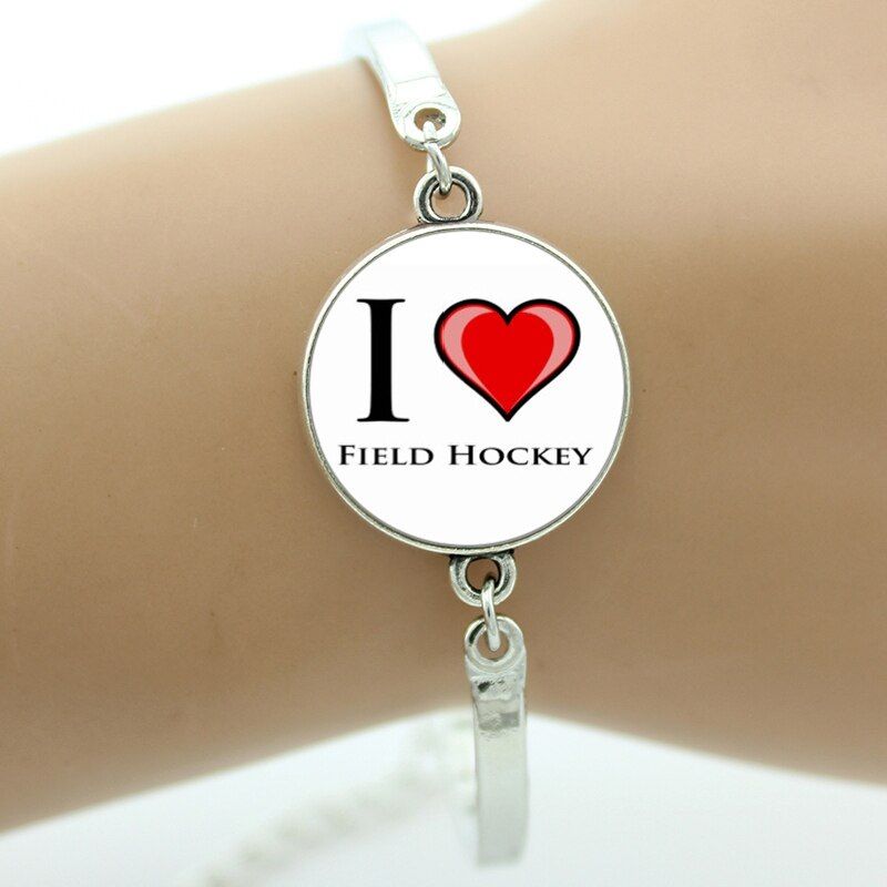 vintage glass dome Love Hockey Game bracelet casual sports field hockey lover men women jewelry 2017 arrival SP500