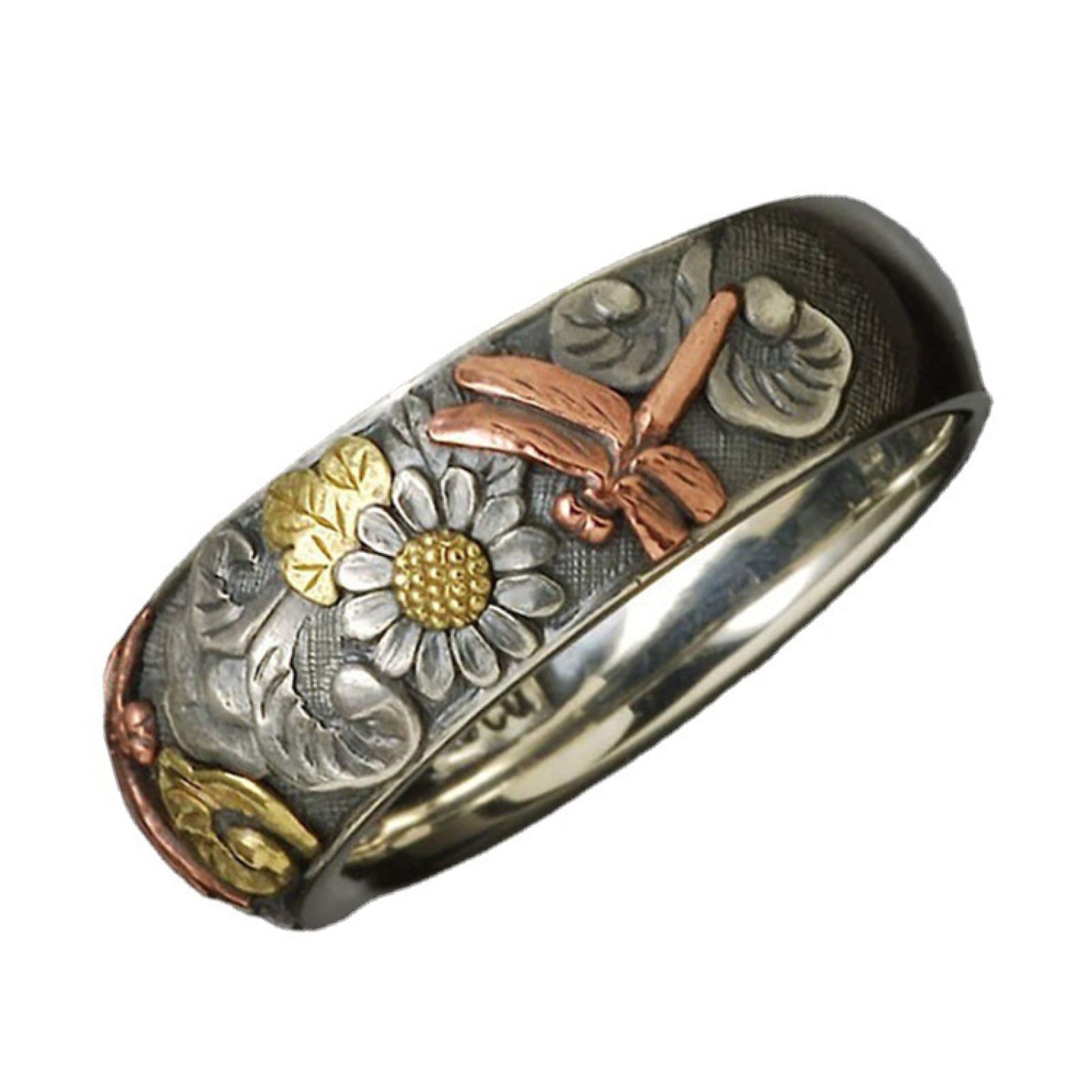 Vintage Dragonfly Ring Jewelry Ring Alloy Sunflower Ring for Party