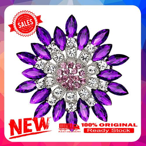 Flower Brooch Crystal Rhinestone Jewelry for Wedding Party Gift
