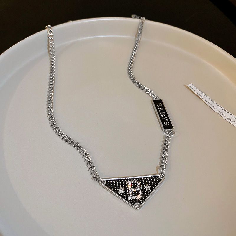 Barbara Bangladesh Jewelry Cool Girl Korean Letter B Triangle Brand Necklace -  Necklace For Girls