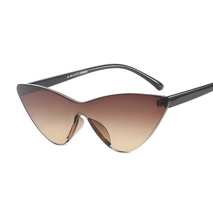 Double brownClear Candy Color Sunglasses Women Men Transparent Plastic Rimless Sun Glasses For Female Brand Designer UV400 Oculos
