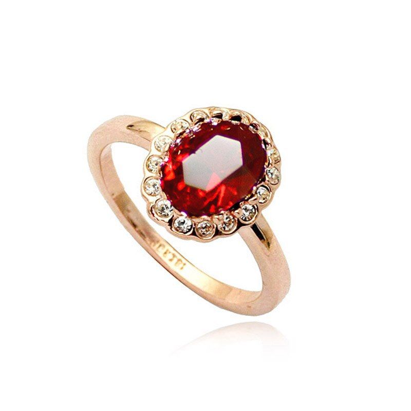 MOONROCY Cubic Zirconia Jewelry Rose Gold Color CZ Crystal Rings Red Green Purple Fashion for Women Drop Shipping Finger Gift