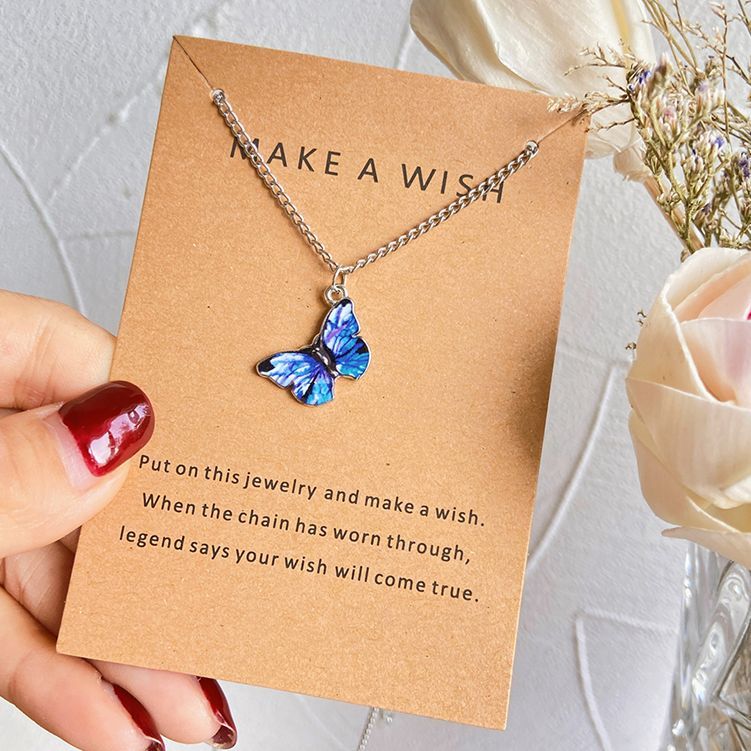 Trendy Butterfly Chain Pendant Necklace for Women - Necklaces for Girls Simple Fashion