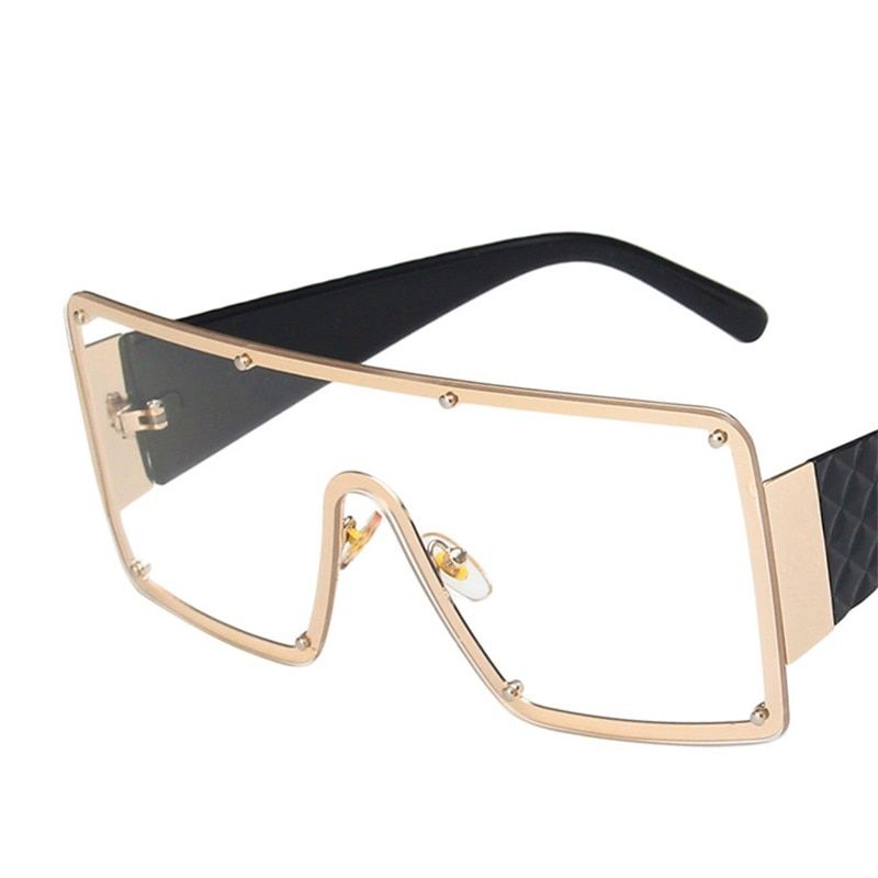 2021 New Fashion and Wild Personality Rimless Glasses European and American Trend Large Frame Sunglasses