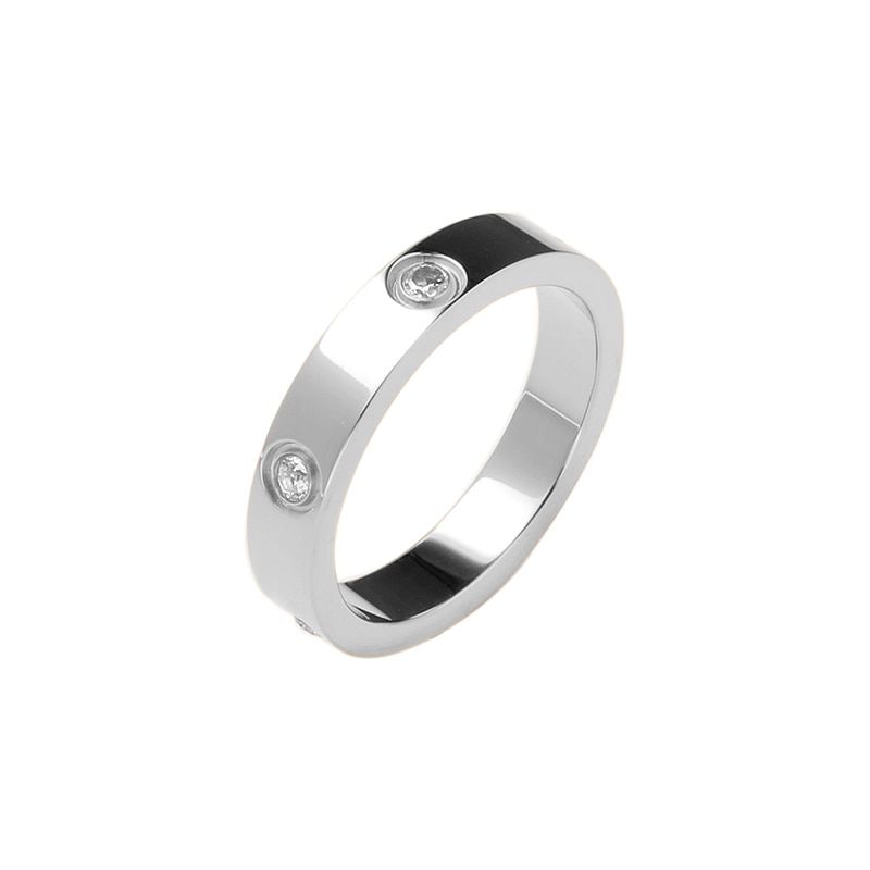MSX Wholesale Cubic Zirconia Rings Vintage Luxury Brand Stainless Steel Rings 4mm Wide Small Wedding Bridal Rings For Women Men