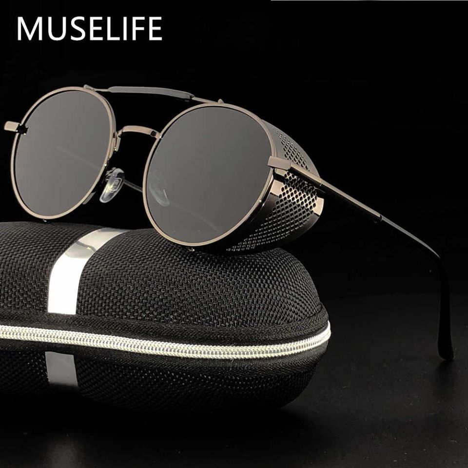 Classic gothic steampunk polarized sunglasses men
