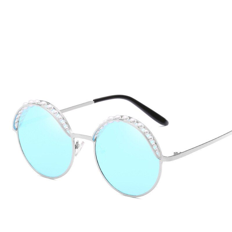 c5HAPTROM Luxury Brand Round Sunglasses Women Vintage Pearl Pink Gradient Sun glasses Ladies moda mujer 2018 lentes de sol mujer