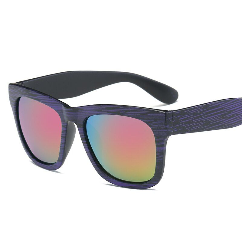 2purpleSunglasses Retro Fashion Glasses Square Frame Mannequins Summer Tool Cool Sun glasses Man Classic Woodgrain