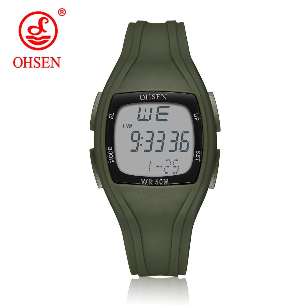 OHSEN Digital LED Women Sport Watches Fashion White Silicone Waterproof Lady Watch Men Unisex Electronic Wristwatch Relogio femi