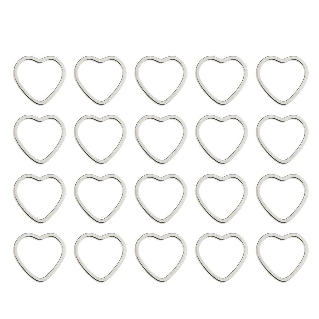 3x20 Pieces Alloy Heart Shape Findings Charms for Jewelry Making Craft White K