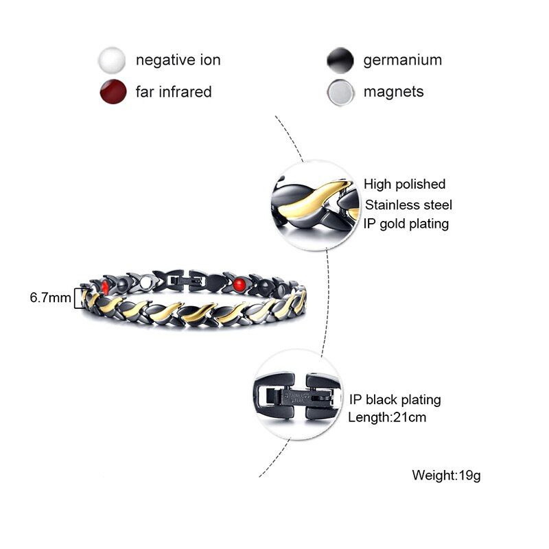 Personality magnetic bracelet stainless steel jewelry men and women wholesale B00681