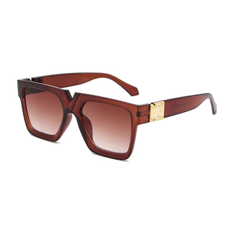 10-KD97047-C22020 Flat Top Oversize Square Sunglasses Women Fashion Retro Gradient Sun Glasses Men Big Red Frame Vintage Eyewear UV400