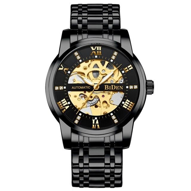 BIDEN 0197 brand Skeleton watch new sports mechanical watch fashion mens top brand watches Montre Homme clock men automatic watch gift